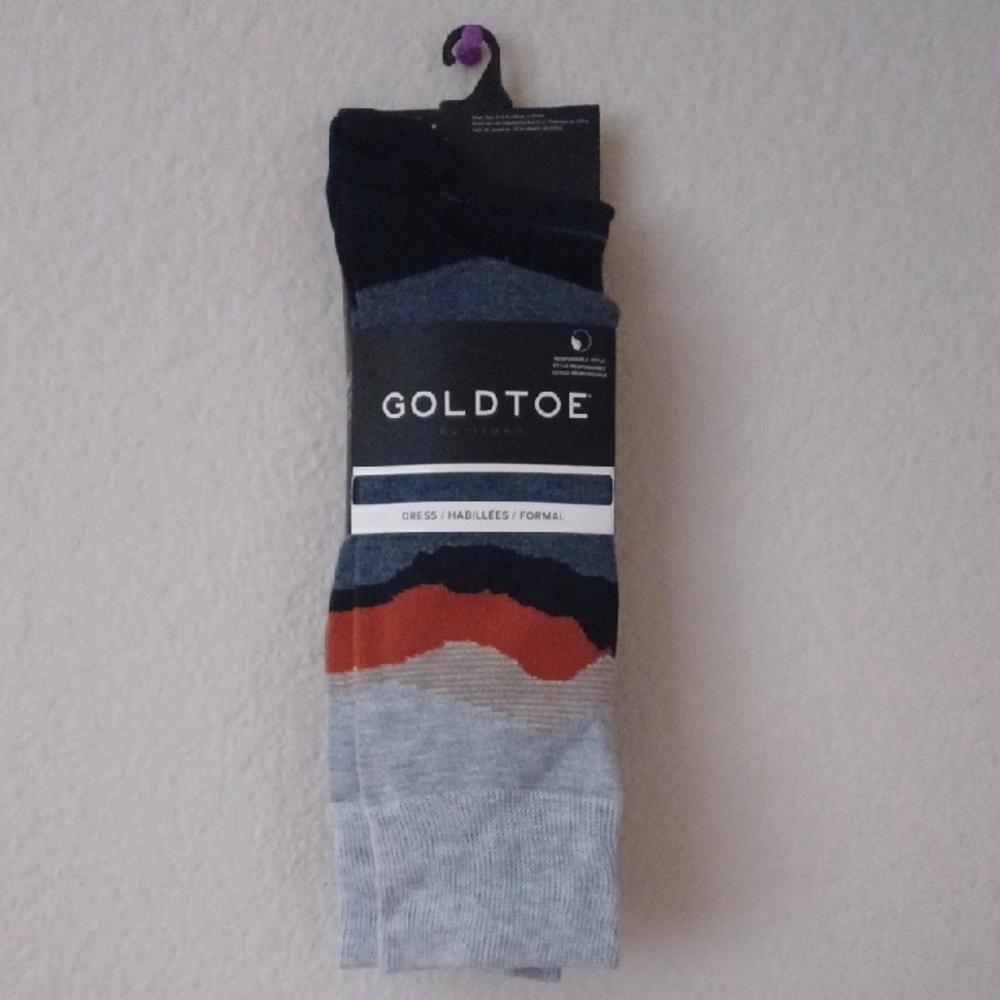 Gold Toe Men's 6-12.5 Dress Socks Goldtoe Crew Socks Mountain